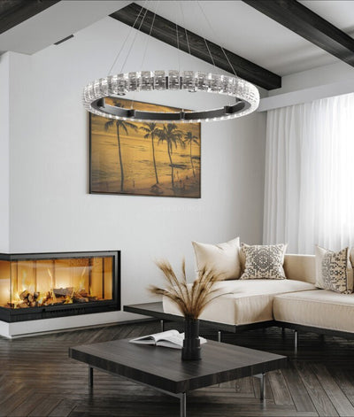 Aura Glass Ring Chandelier 60"D