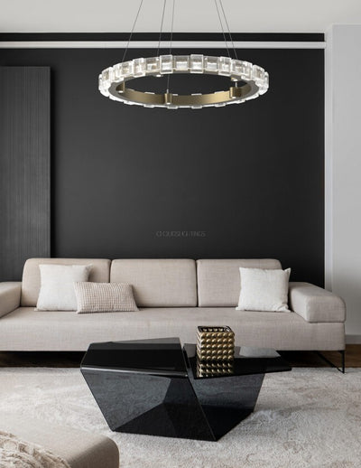 Aura Glass Ring Chandelier 60"D