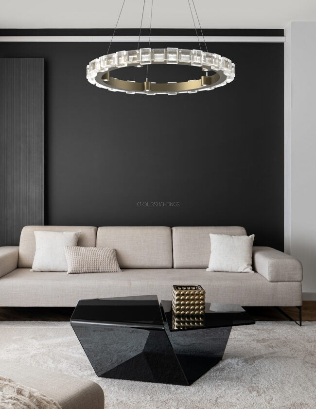 Aura Glass Ring Chandelier 60"D