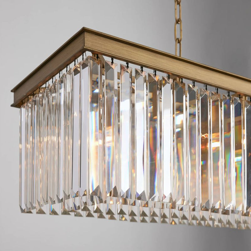 Cara Rectangular Glass Chandelier