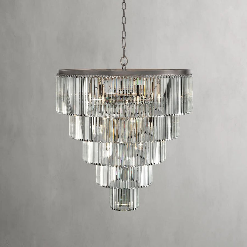 Cara Tiered Round Glass Chandelier