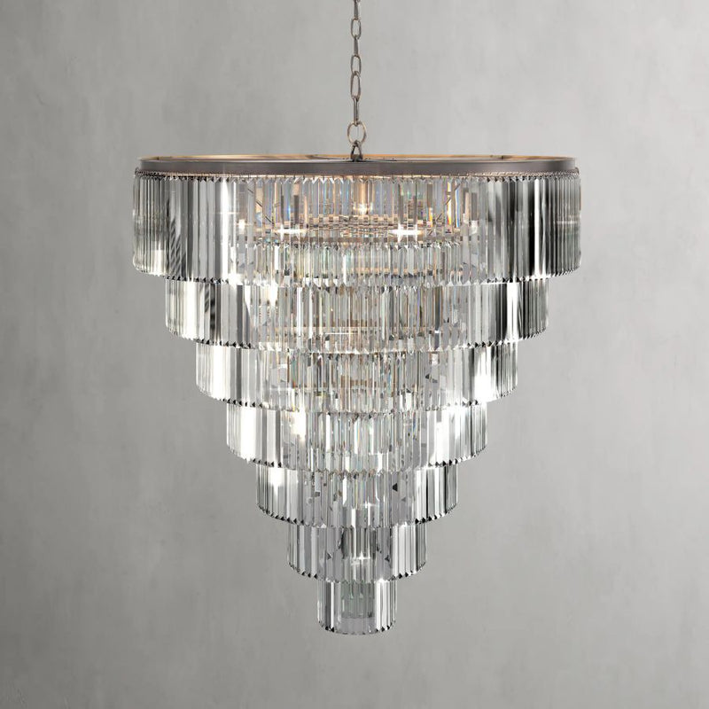 Cara Tiered Round Glass Chandelier