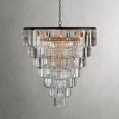 Cara Tiered Round Glass Chandelier