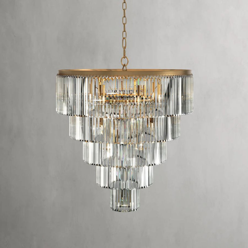 Cara Tiered Round Glass Chandelier