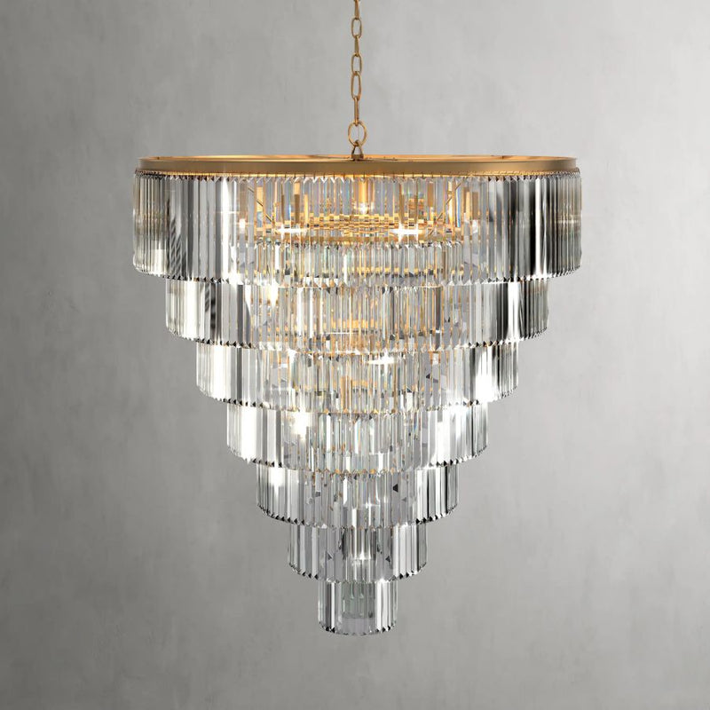 Cara Tiered Round Glass Chandelier