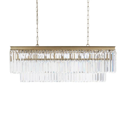 Cara Tiered Rectangular Glass Chandelier