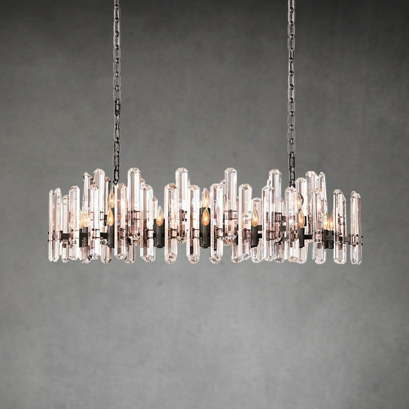 Blooming Prism Linear Chandelier 54"