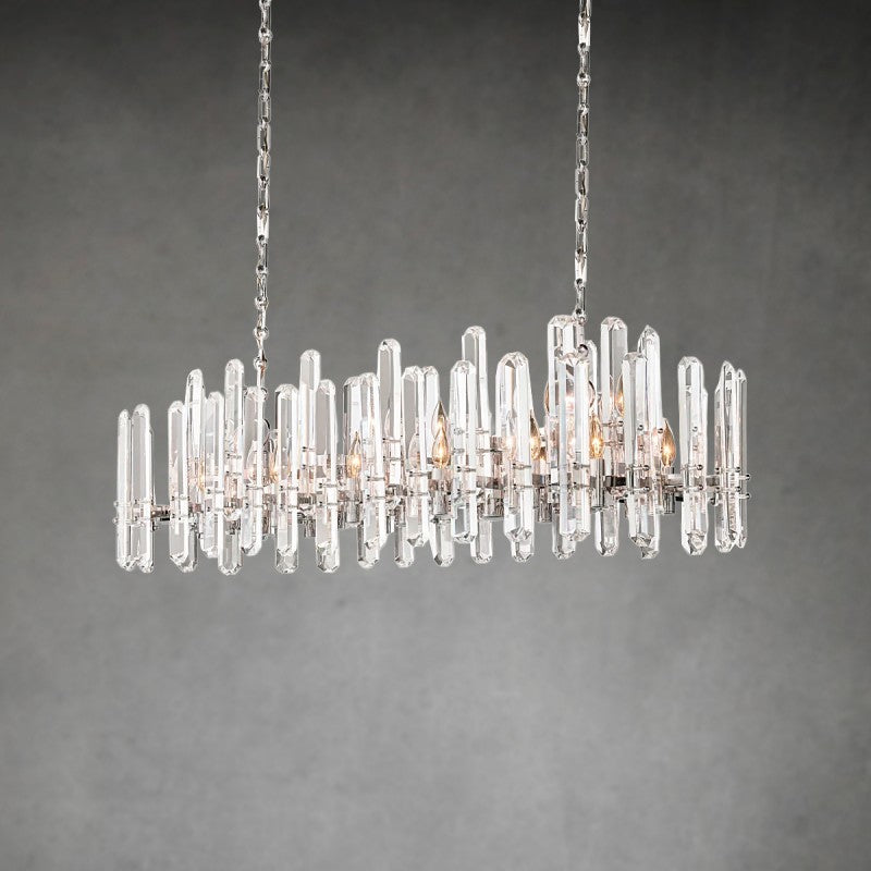Blooming Prism Linear Chandelier 54"