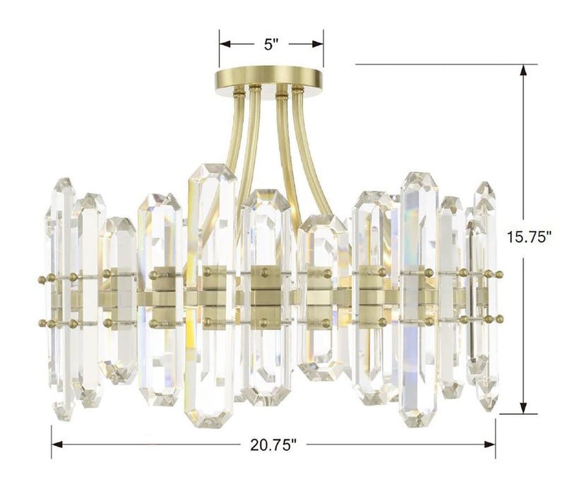 Bolton 4 Lights Semi Flush Mount