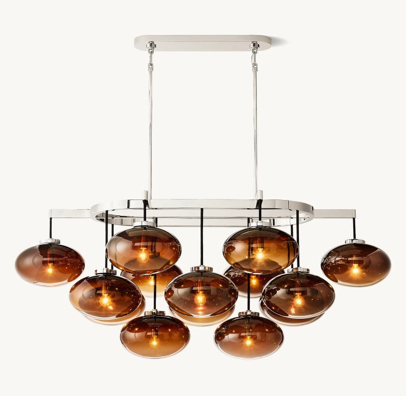 Cabrite Glass Linear Chandelier 54"