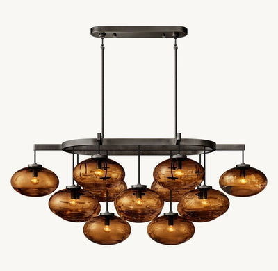 Cabrite Glass Linear Chandelier 54"