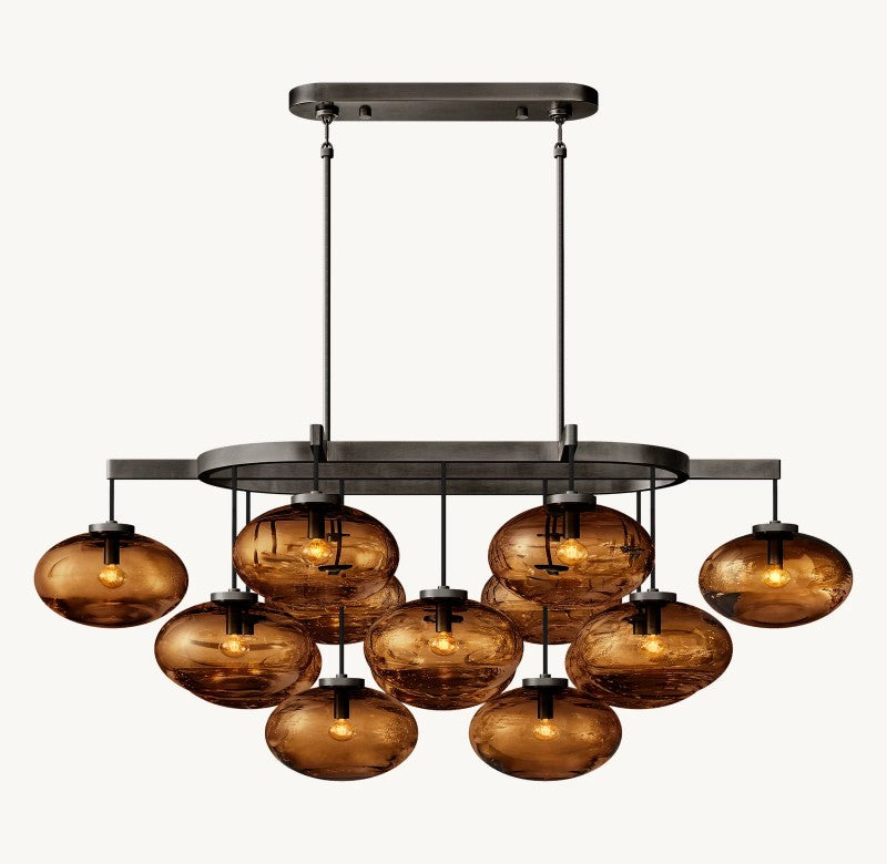 Cabrite Glass Linear Chandelier 54"