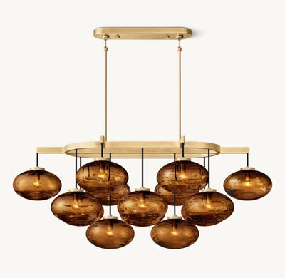 Cabrite Glass Linear Chandelier 54"