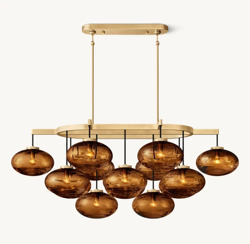 Cabrite Glass Linear Chandelier 54"