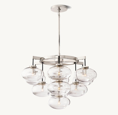 Cabrite Glass Round Chandelier 36"
