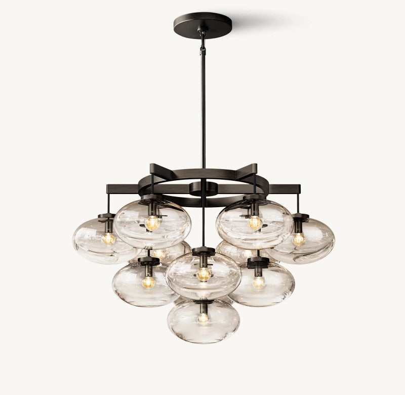 Cabrite Glass Round Chandelier 36"