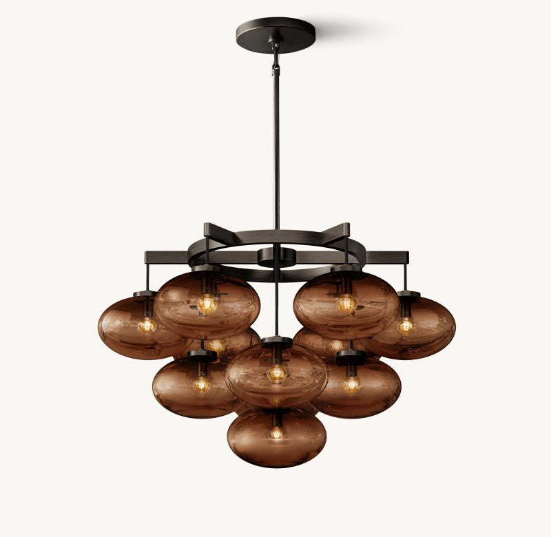 Cabrite Glass Round Chandelier 36"