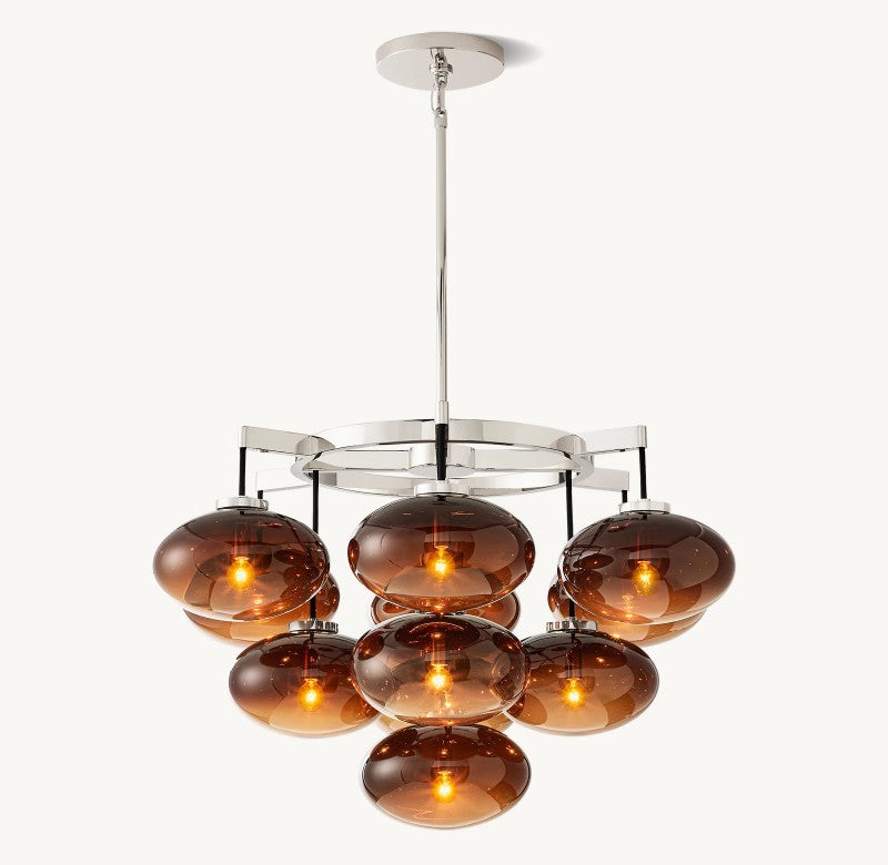 Cabrite Glass Round Chandelier 36"