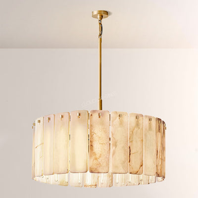 Camelot Alabaster  Round Chandelier 36"D