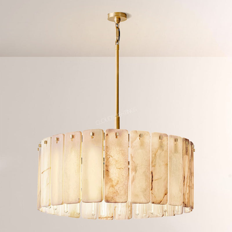 Camelot Alabaster  Round Chandelier 36"D