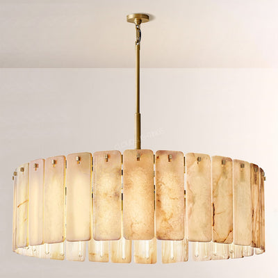 Camelot Alabaster Round Chandelier 48"D