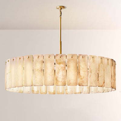 Camelot Alabaster Round Chandelier 60"D