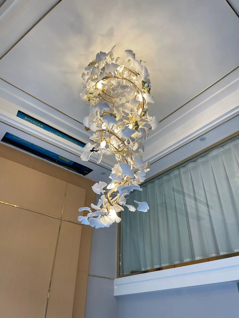 Ginkgo Ceramic  Chandelier Double S