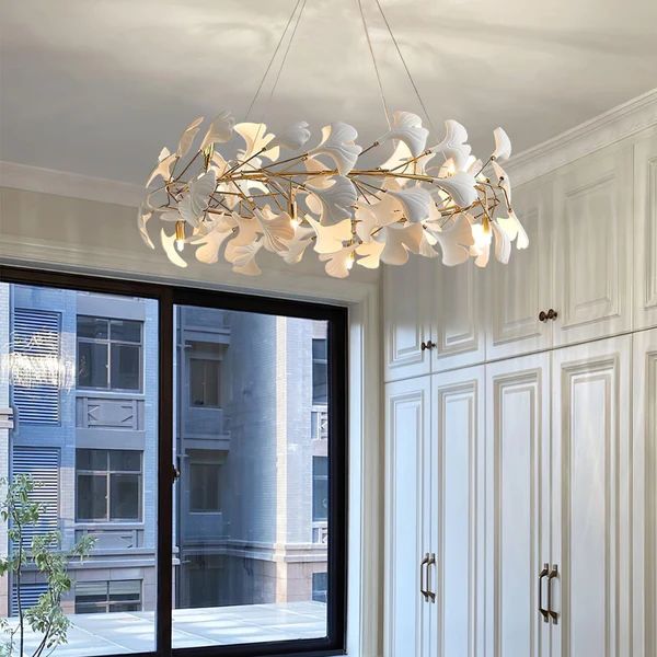 Ginkgo Ceramic Circle Chandelier