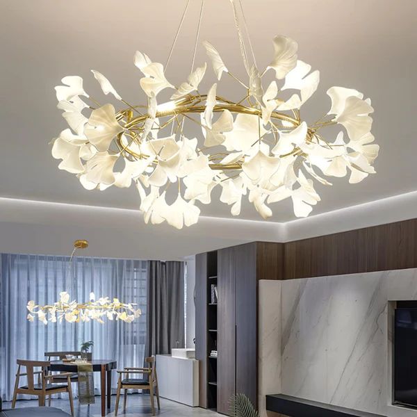 Ginkgo Ceramic Circle Chandelier