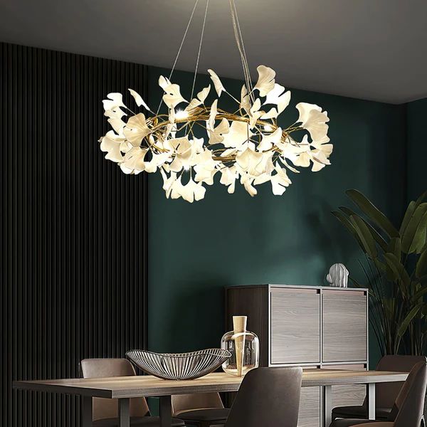 Ginkgo Ceramic Circle Chandelier