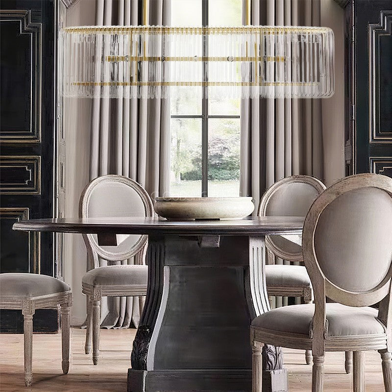Channel Glass Chandelier 51"W
