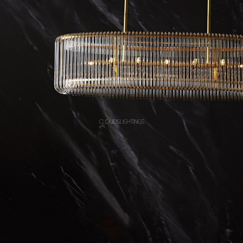 Channel Glass Chandelier 51"W