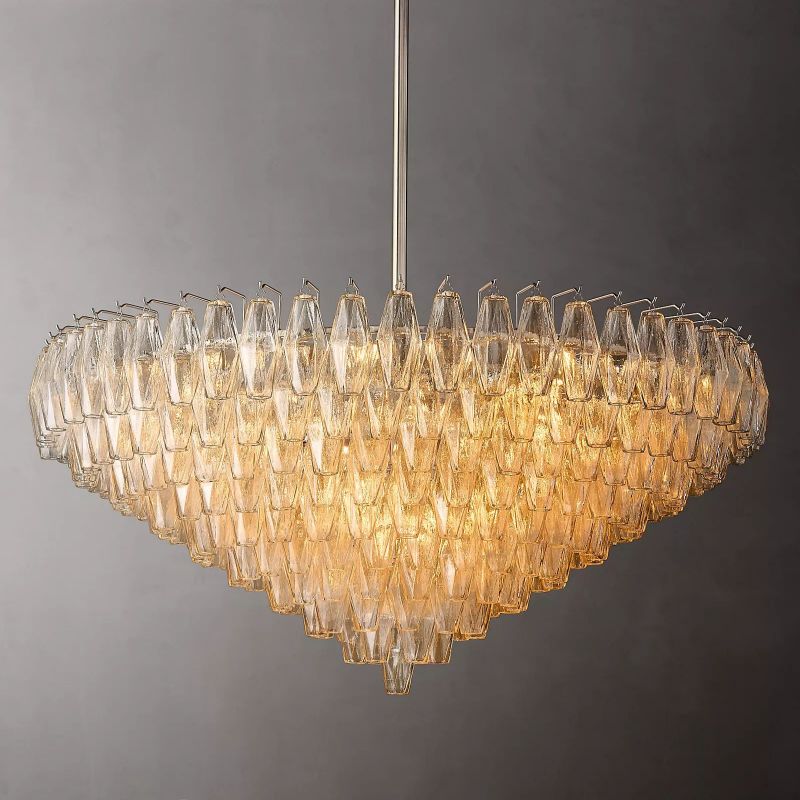 Chara Clear Glass Tiered Round Chandelier 47" - thebelacan