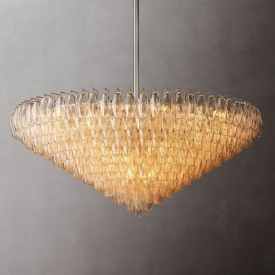 Chara Clear Glass Tiered Round Chandelier 62" - thebelacan