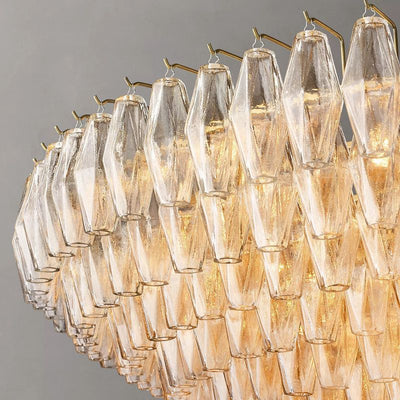 Chara Clear Glass Tiered Round Chandelier 62" - thebelacan