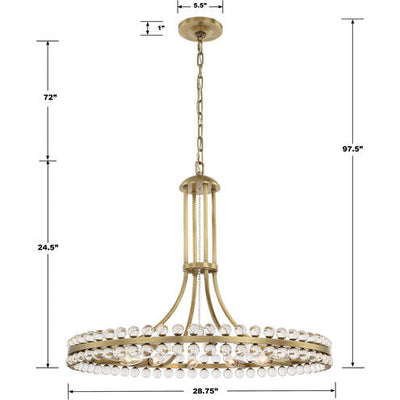 Clover 12 Light Chandelier Ceiling Light 28.75"