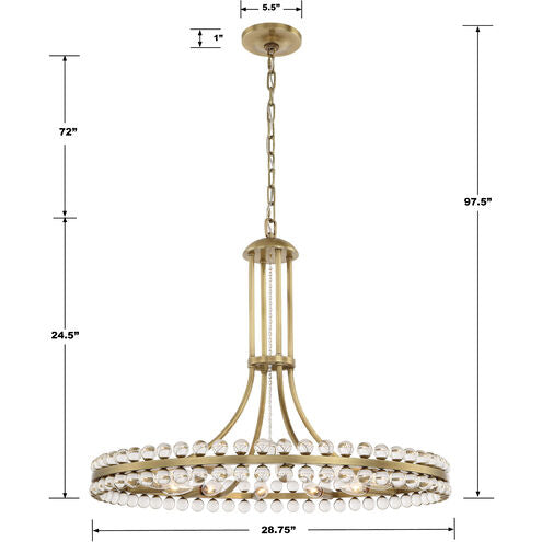 Clover 12 Light Chandelier Ceiling Light 28.75"