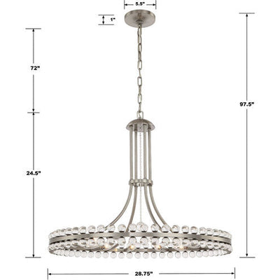 Clover 12 Light Chandelier Ceiling Light 28.75"