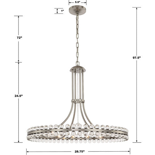 Clover 12 Light Chandelier Ceiling Light 28.75"