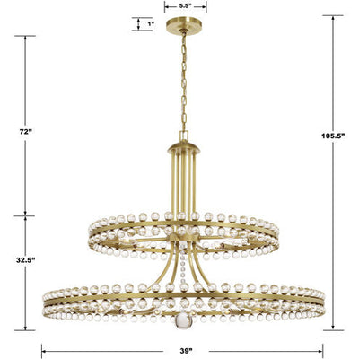 Clover 24 Light Chandelier Ceiling Light 39"