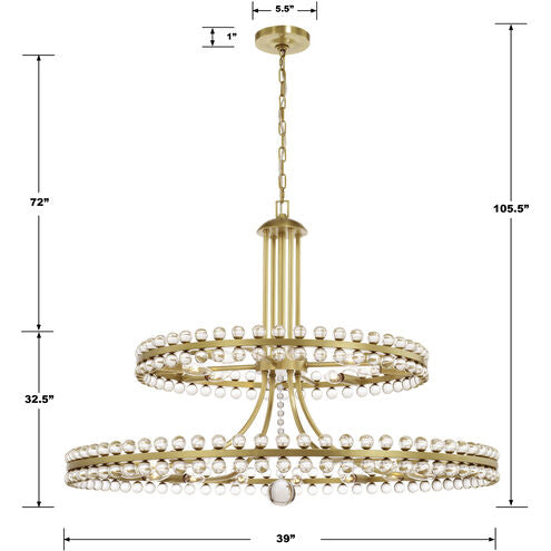 Clover 24 Light Chandelier Ceiling Light 39"