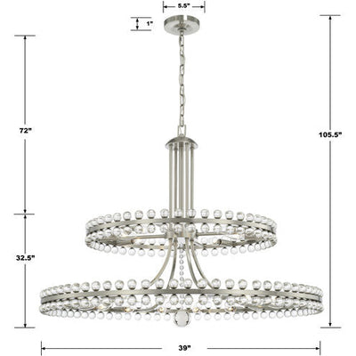 Clover 24 Light Chandelier Ceiling Light 39"