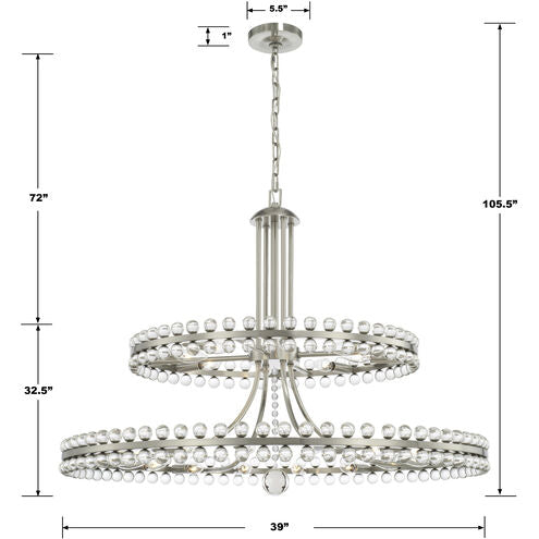 Clover 24 Light Chandelier Ceiling Light 39"