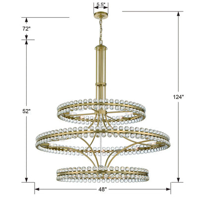 Clover 24 Light Chandelier Ceiling Light 48"