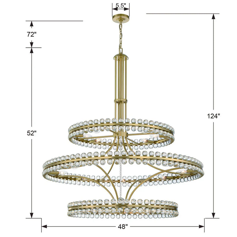 Clover 24 Light Chandelier Ceiling Light 48"