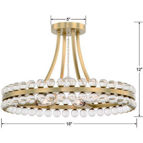 Clover 4 Light Semi Flush Ceiling Light 18"