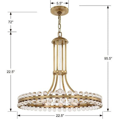 Clover 8 Light Chandelier Ceiling Light 22.5"