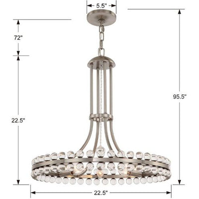 Clover 8 Light Chandelier Ceiling Light 22.5"