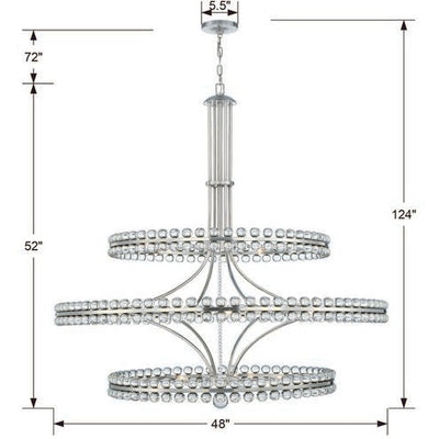 Clover 24 Light Chandelier Ceiling Light 48"