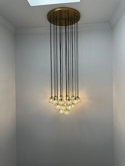 Kristina Series Glass Chandelier 24"Cluster